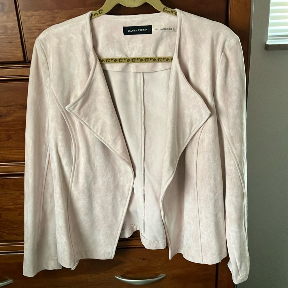 Ivanka Trump Cream Blazer with Waterfall Collar